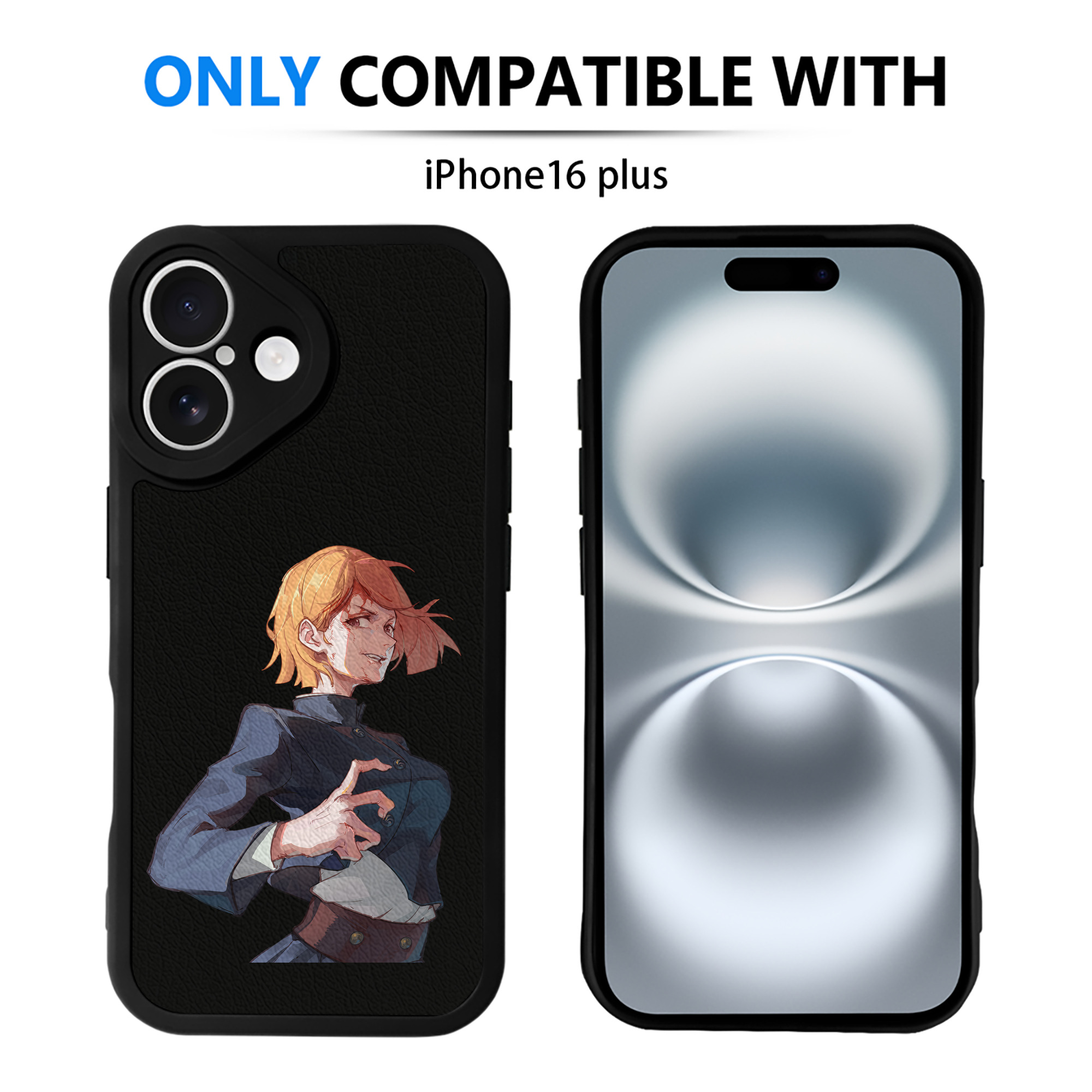 （画像用） 呪術廻戦 Jujutsu Kaisen 【iPhone 16シリーズ対応】シリコンスマホケース（レザー調） 材質：シリコン